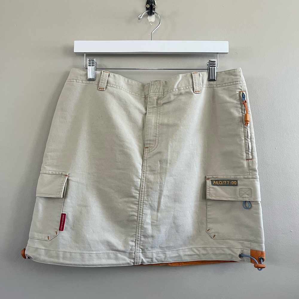Vintageâ 90's American Eagle Cargo Mini Skirt - Khaki Size 10